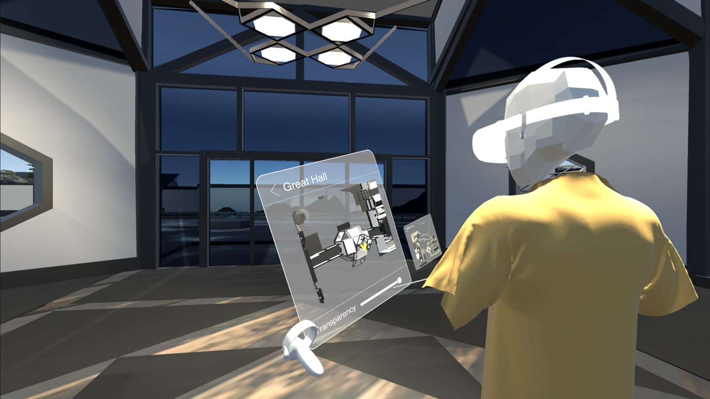 MagicMap interface and a visitor in a virtual museum.